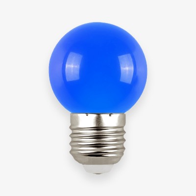 Bombilla LED esférica E-27P 1W 230 V Azul